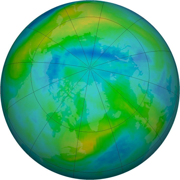 Arctic ozone map for 06 October 1984